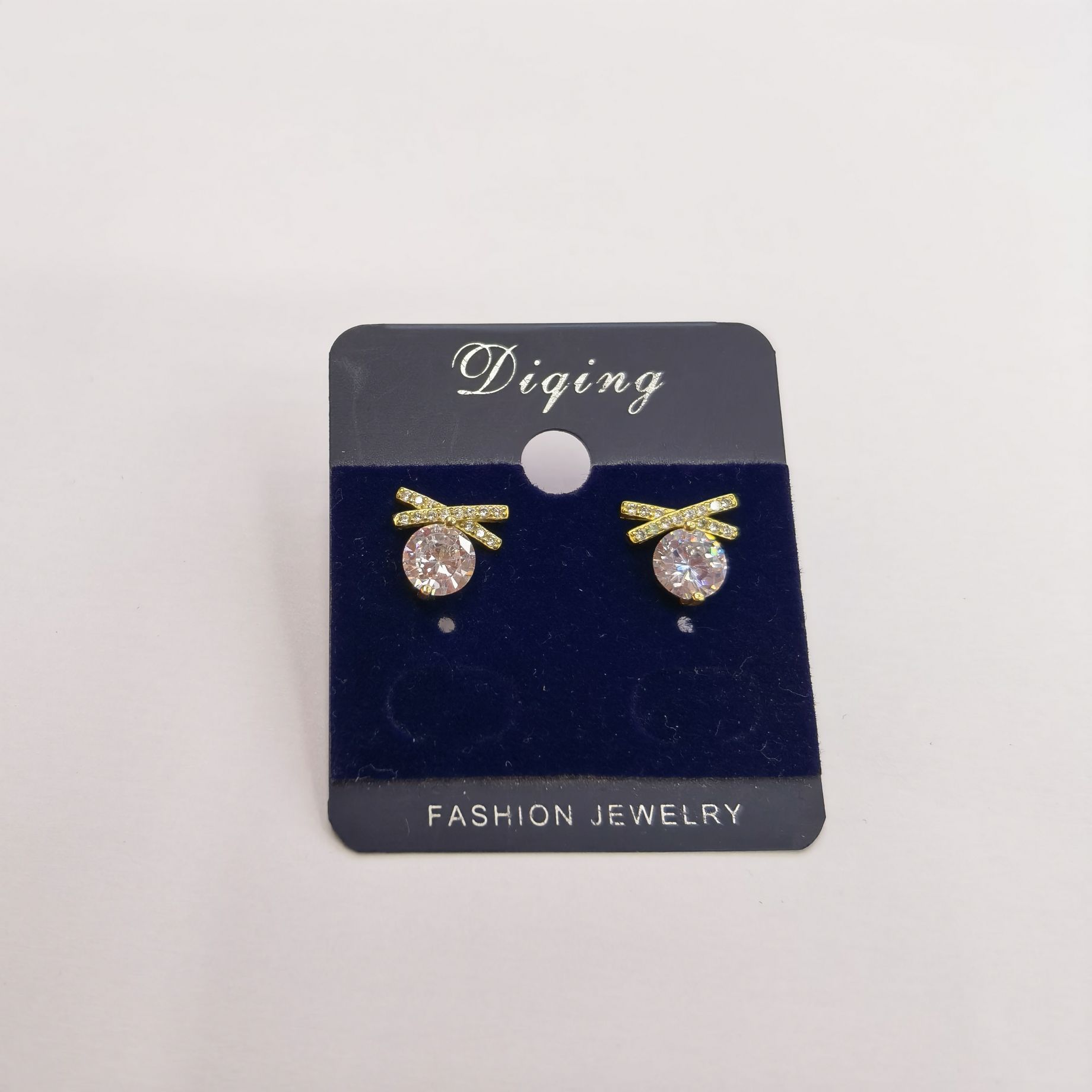 925 silver needle earrings pure copper inset white zircon fashion Korean version 13744 Specification drawing