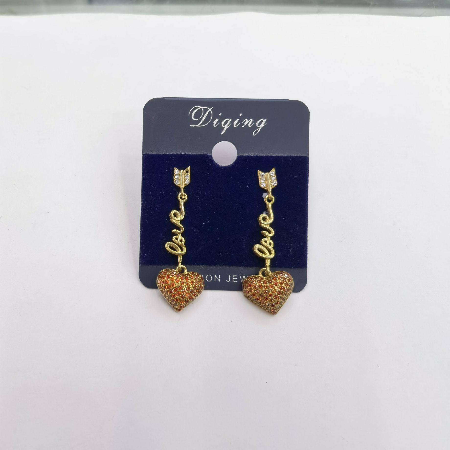 925 silver needle earrings pure copper inset white zircon fashion Korean version 13754 Specification drawing
