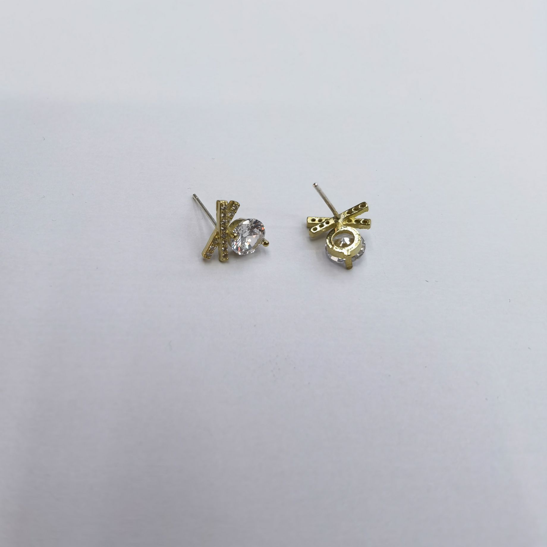 925 silver needle earrings pure copper inset white zircon fashion Korean version 13744 Item Picture