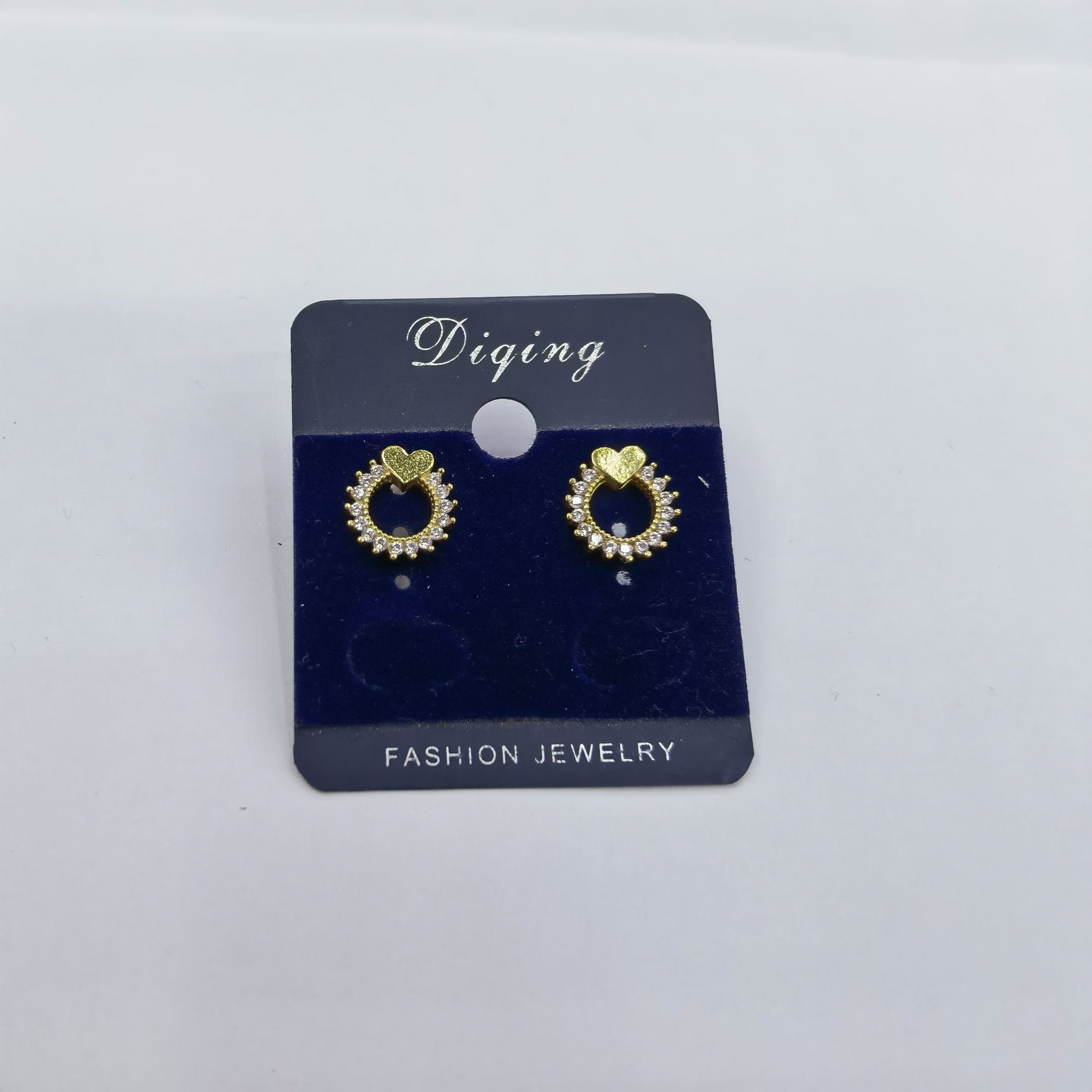 925 silver needle earrings pure copper inlaid with white zircon fashion Korean version 13579 Specification drawing