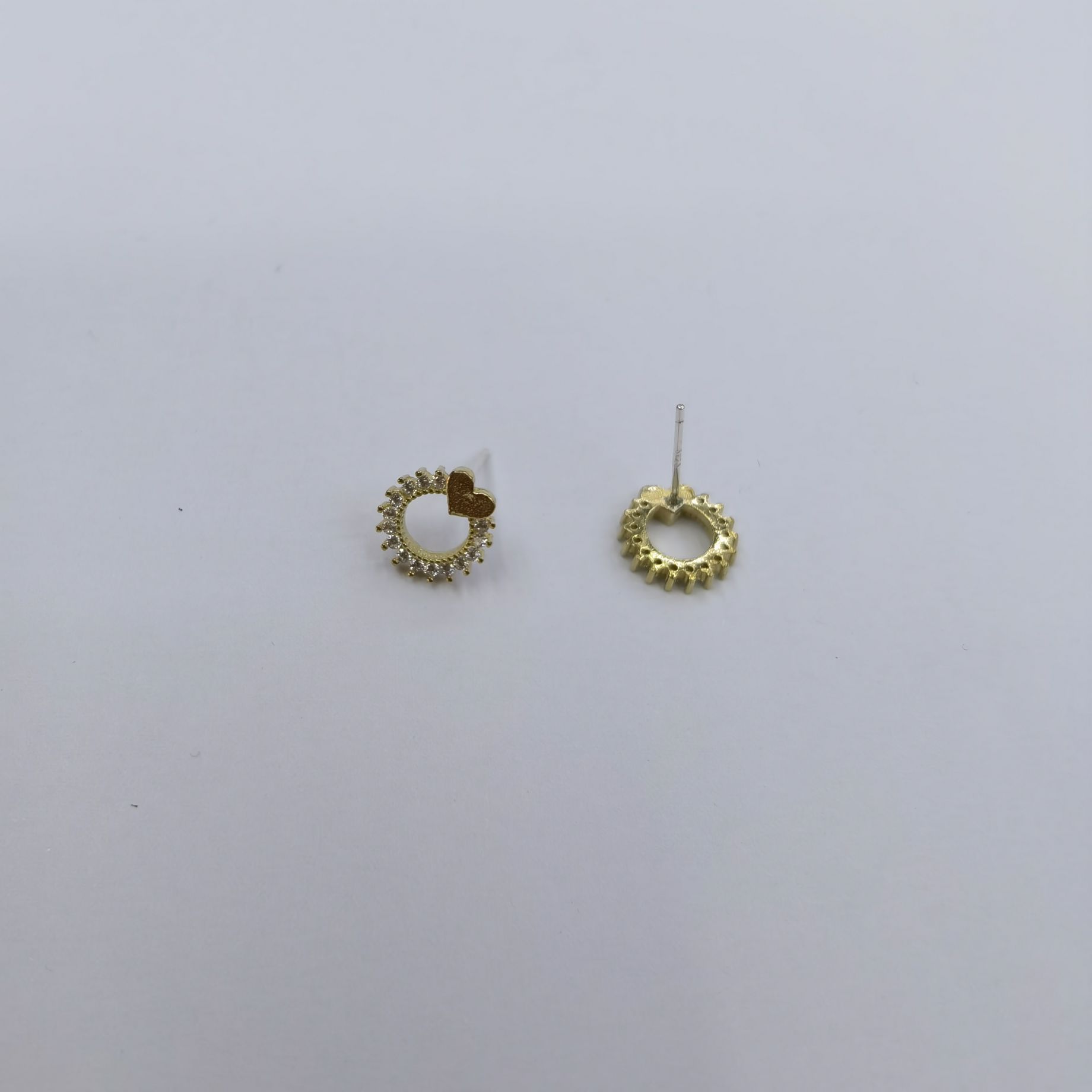 925 silver needle earrings pure copper inlaid with white zircon fashion Korean version 13579 Item Picture
