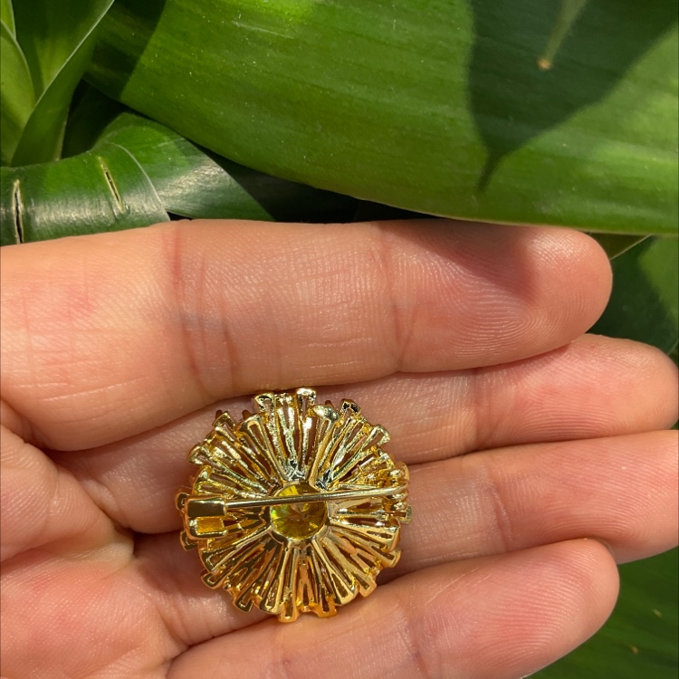 Exquisite high-grade micro-studded zirconium with lovely sunflower small button needle dress anti-exposure fixed clothing brooch suit decorative pin Application Scenario