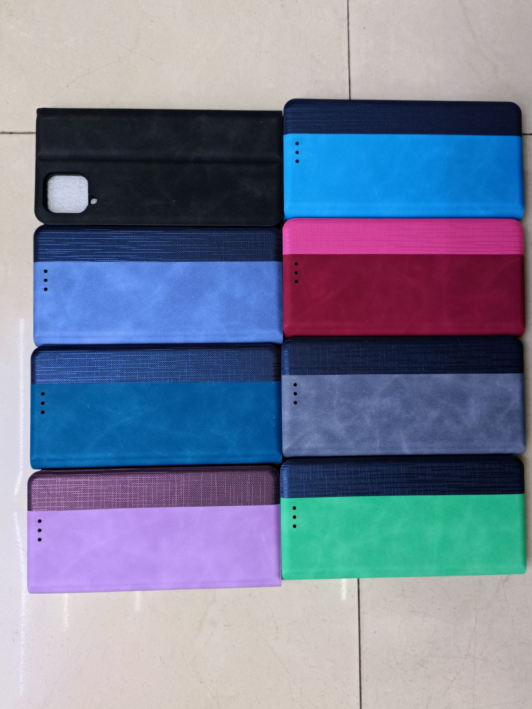 Spliced leather phone case