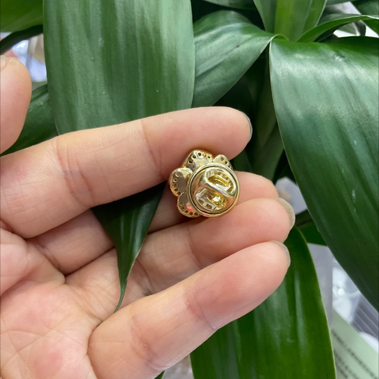 Retro light luxury micro-inset zircon red rose flower small pin collar pin temperament simple all-matching anti-slip buckle Specification drawing