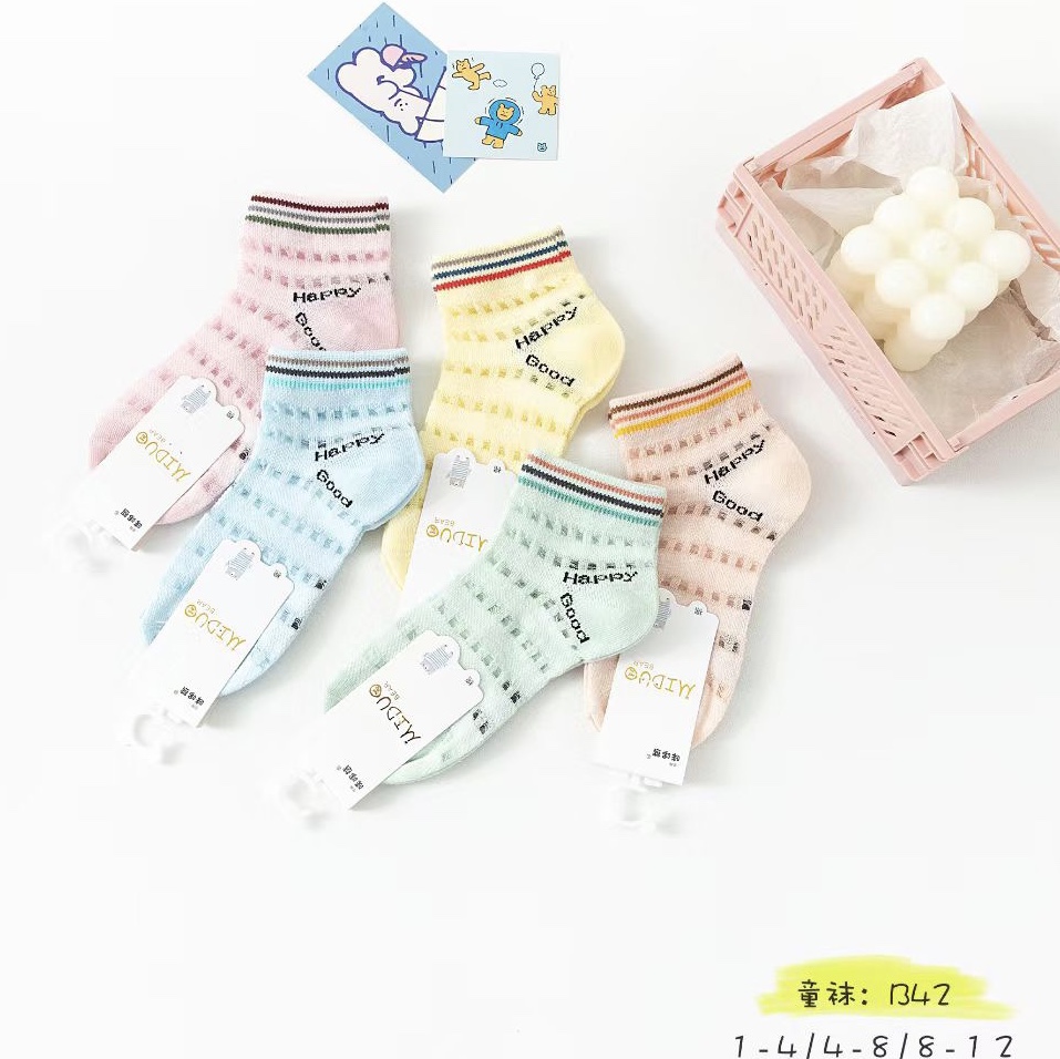 2022夏季薄款网眼镂空透气松口棉袜子卡通男女童宝宝糖果童祙详情图6