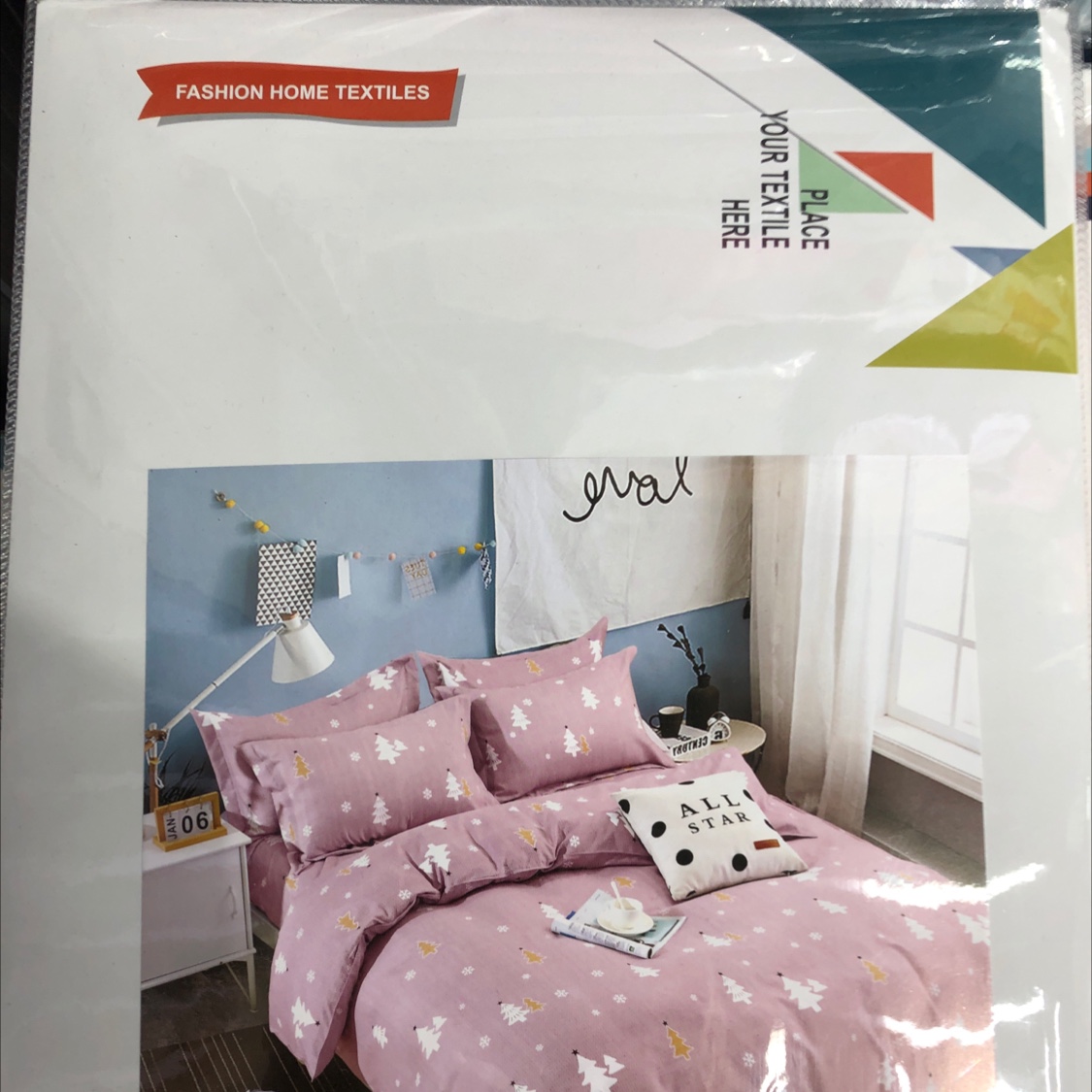 Ab Version Mixed Color Simple Pattern Active Printing Polyester Three-Piece Set details Picture