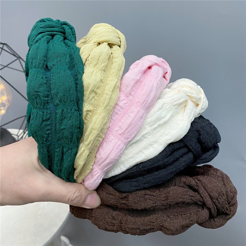 Bow Headband Solid Color Foam Wide Edge Headband To Increase Cranial Top Girls Travel Simple Fashion Cloth Hair Accessories Application Scenario