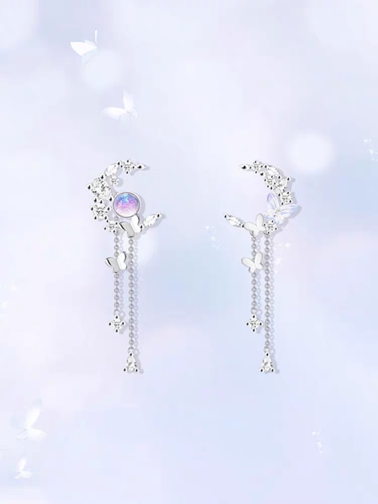Butterfly earrings niche concept Light luxury style unique charm moon trend fashion generous