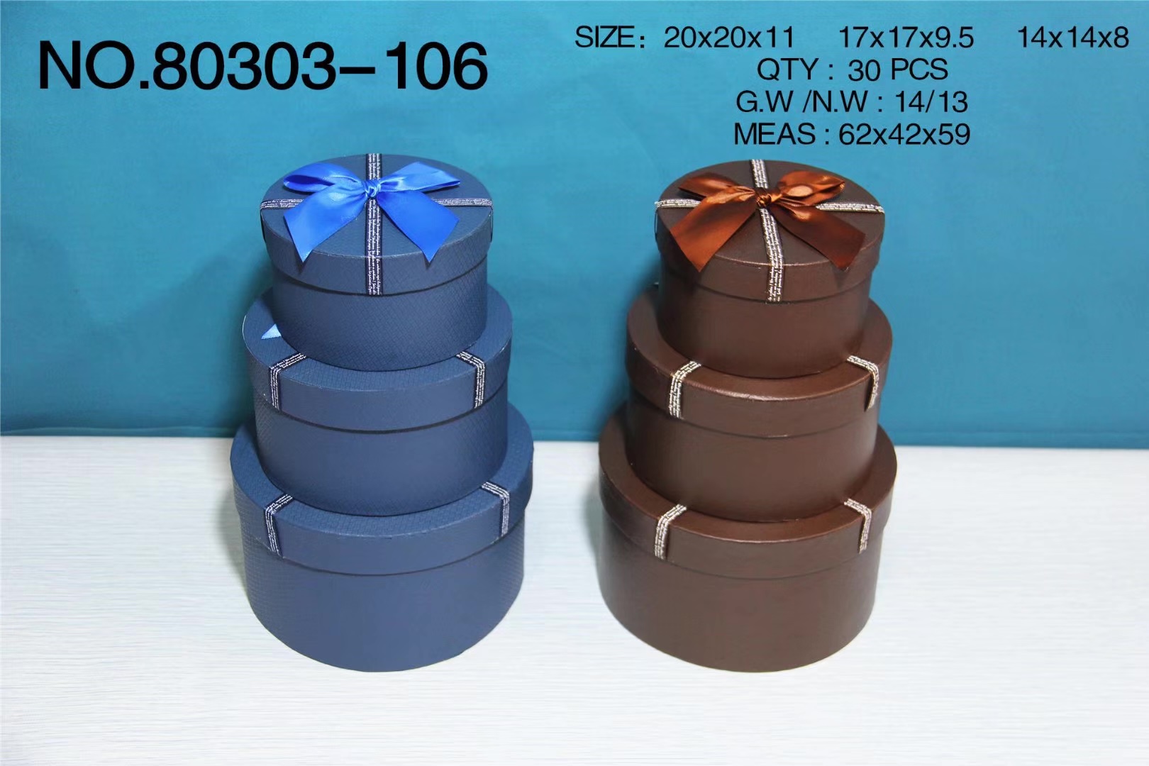 Three-Piece Barrel Bow Gift Box Candy Box details Picture