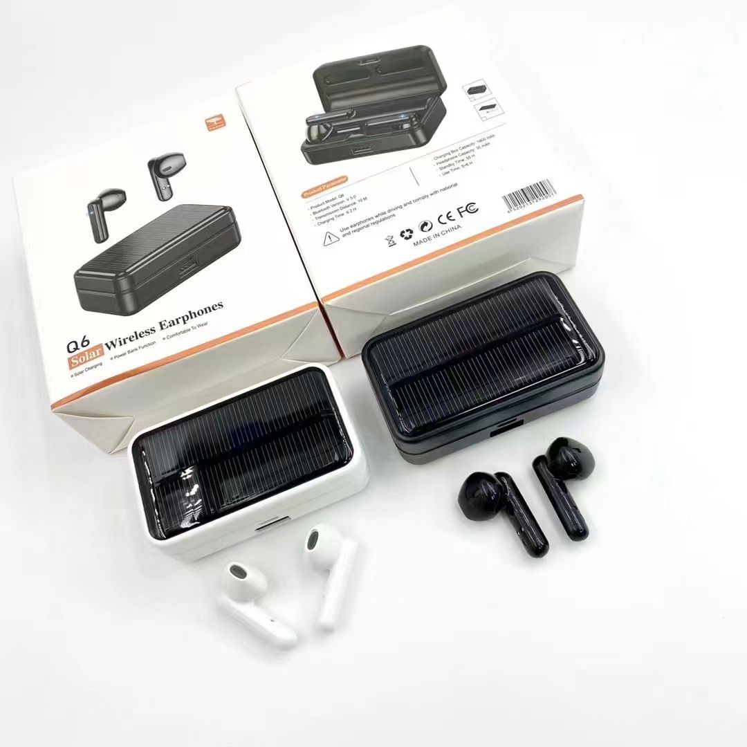 Wireless Bluetooth headset Q6 Solar headset Noise cancelling headset