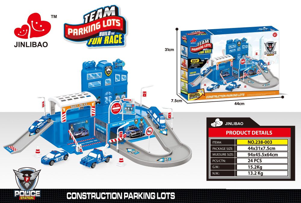Yiwu Litian Toys new police parking lot with 4 cars thumbnail