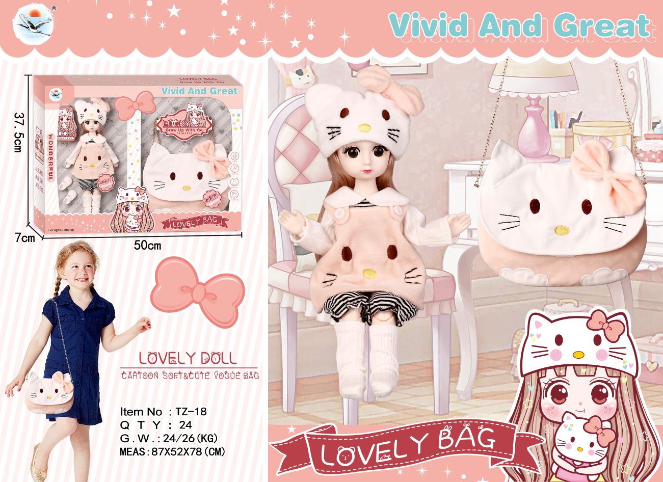 Yiwu Litian toys new Barbie princess bag girl toy series