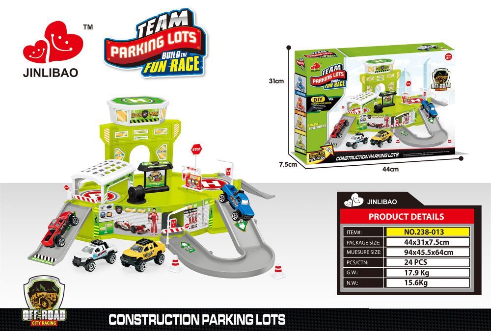 Yiwu Litian Toys new city Triumphal Arch parking lot with 4 cars
