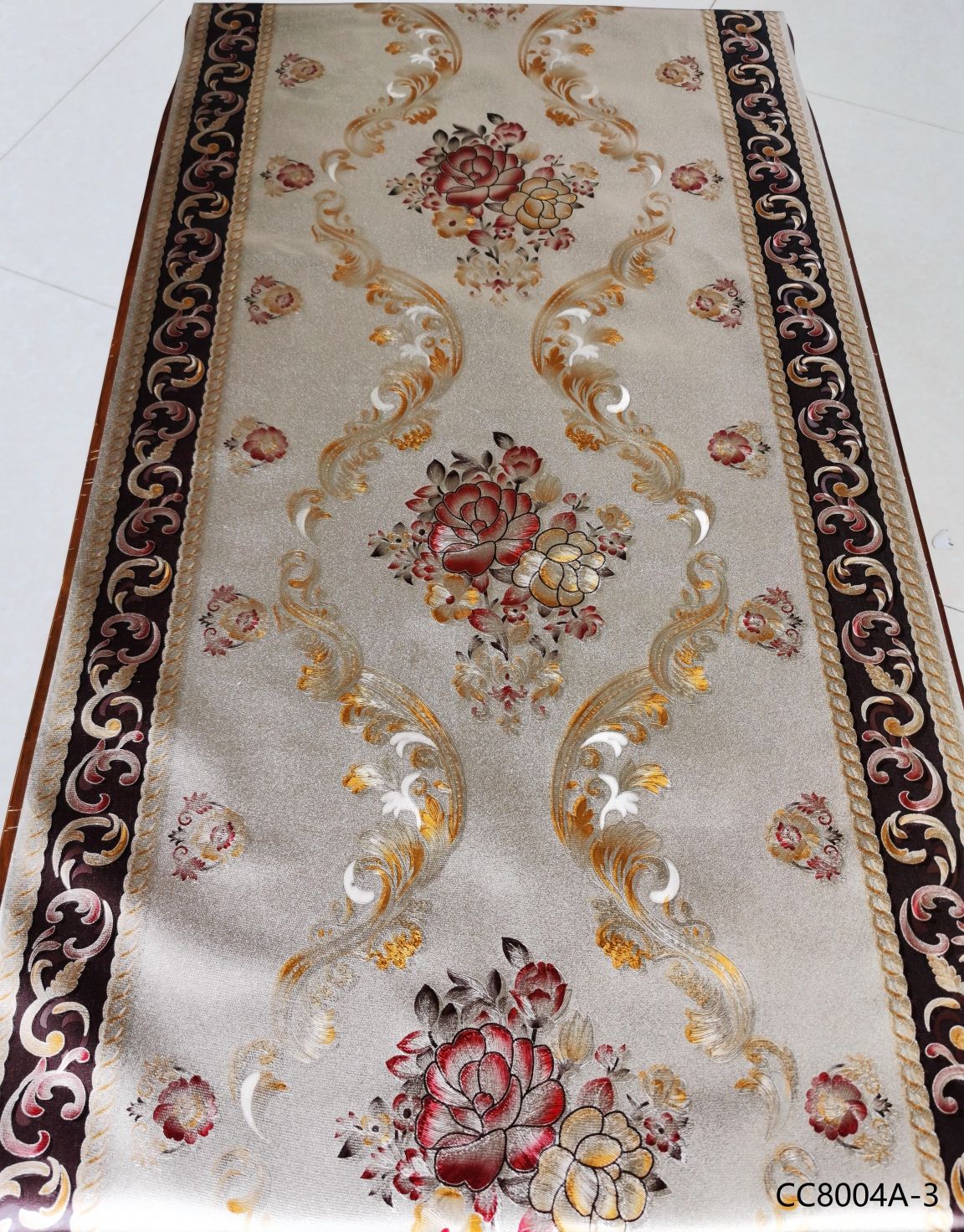 PVC pair of flower gold and silver atmosphere exquisite pattern yarn cloth 50cm tea table mat table flag TV cabinet non-slip decoration tablecloth dirt resistant non-washing practical easy to care Application Scenario