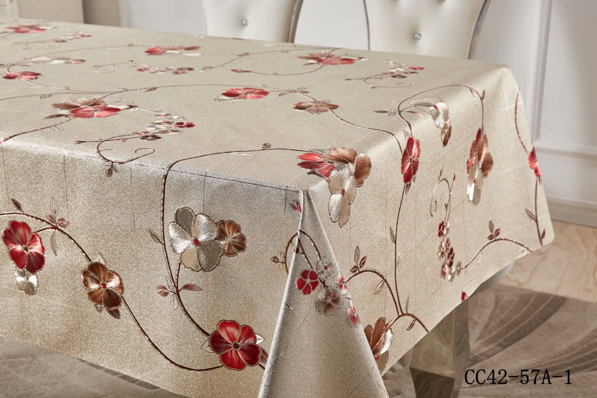 CC style embossed yarn decorative table cloth European high-end fashion style waterproof hotel table mat tablecloth details Picture