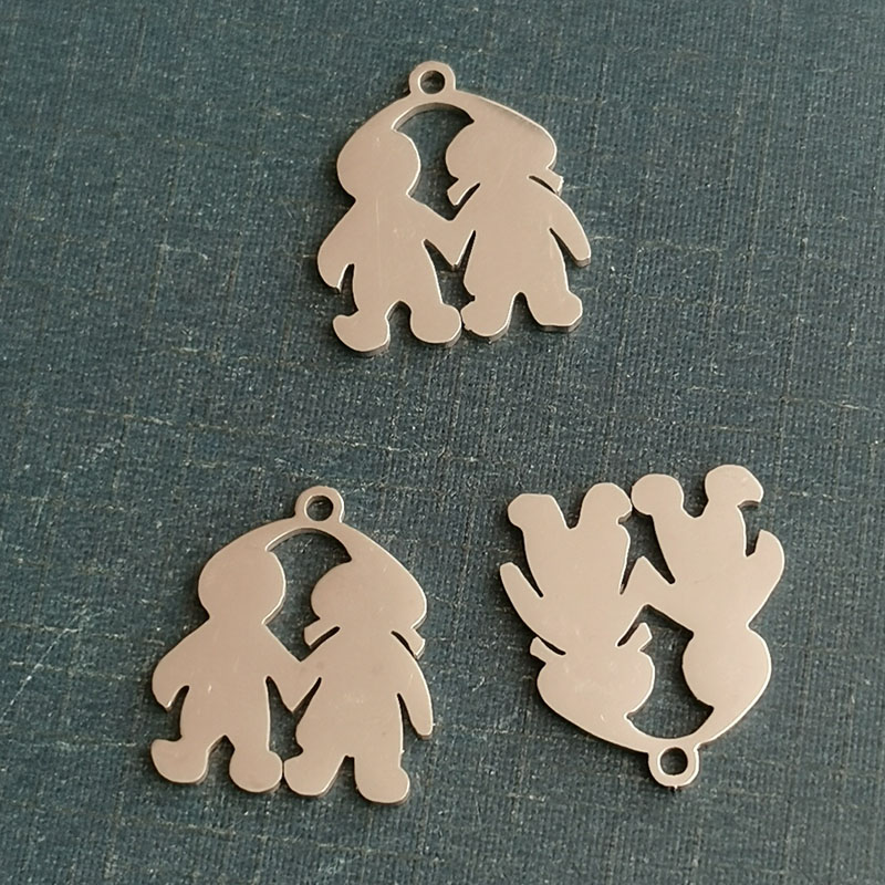 Spot polished mirror titanium steel gold steel Boys and girls titanium steel necklace stainless steel pendant couple jewelry accessories