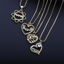 Cross-border Europe and the United States love MAMA pendant necklace Mother's Day pendant necklace