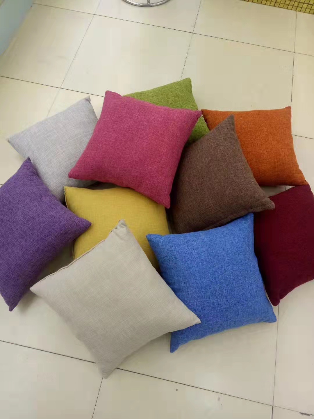 New Explosive Manufacturers Direct Sales 45Cm Solid Color Hemp Home Sofa Pillow Pillow Bed Window Cushion Car Office Pillow Pillow With Core