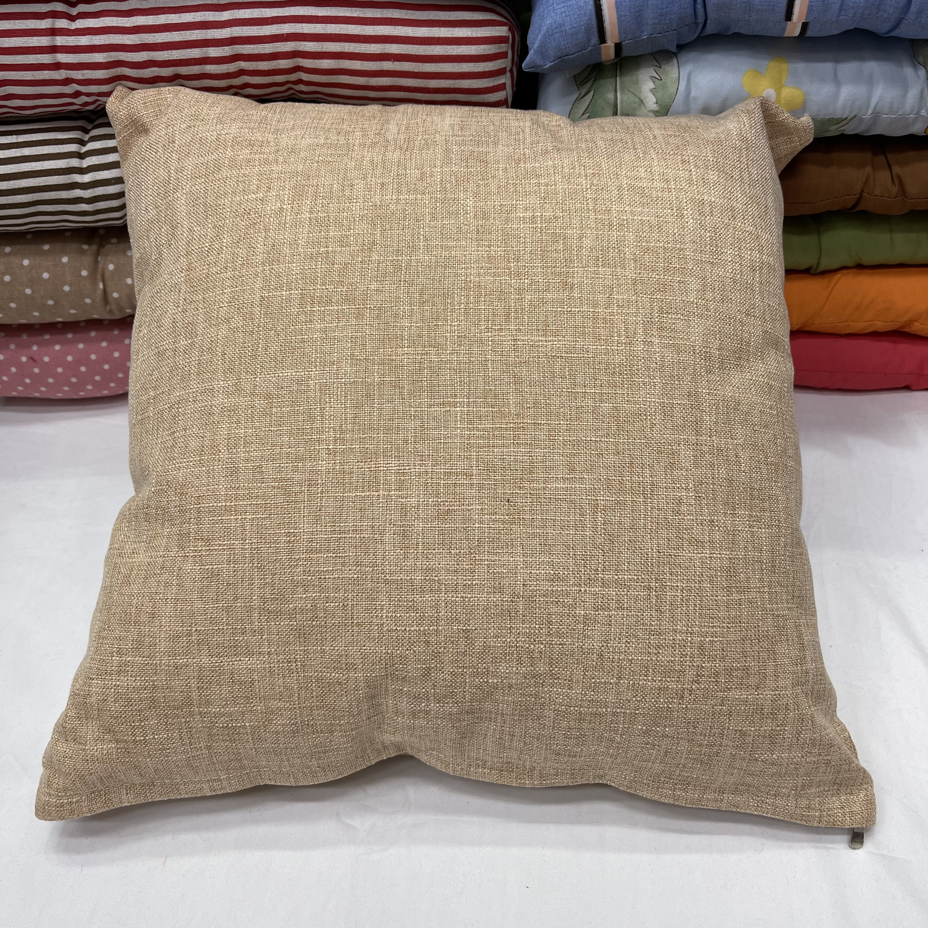 New Explosive Manufacturers Direct Sales 45Cm Solid Color Hemp Home Sofa Pillow Pillow Bed Window Cushion Car Office Pillow Pillow With Core details Picture