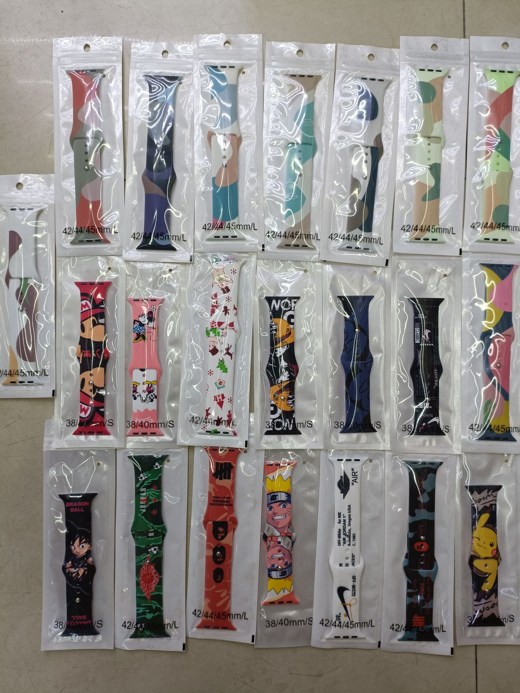 Silicone color printed watch strap