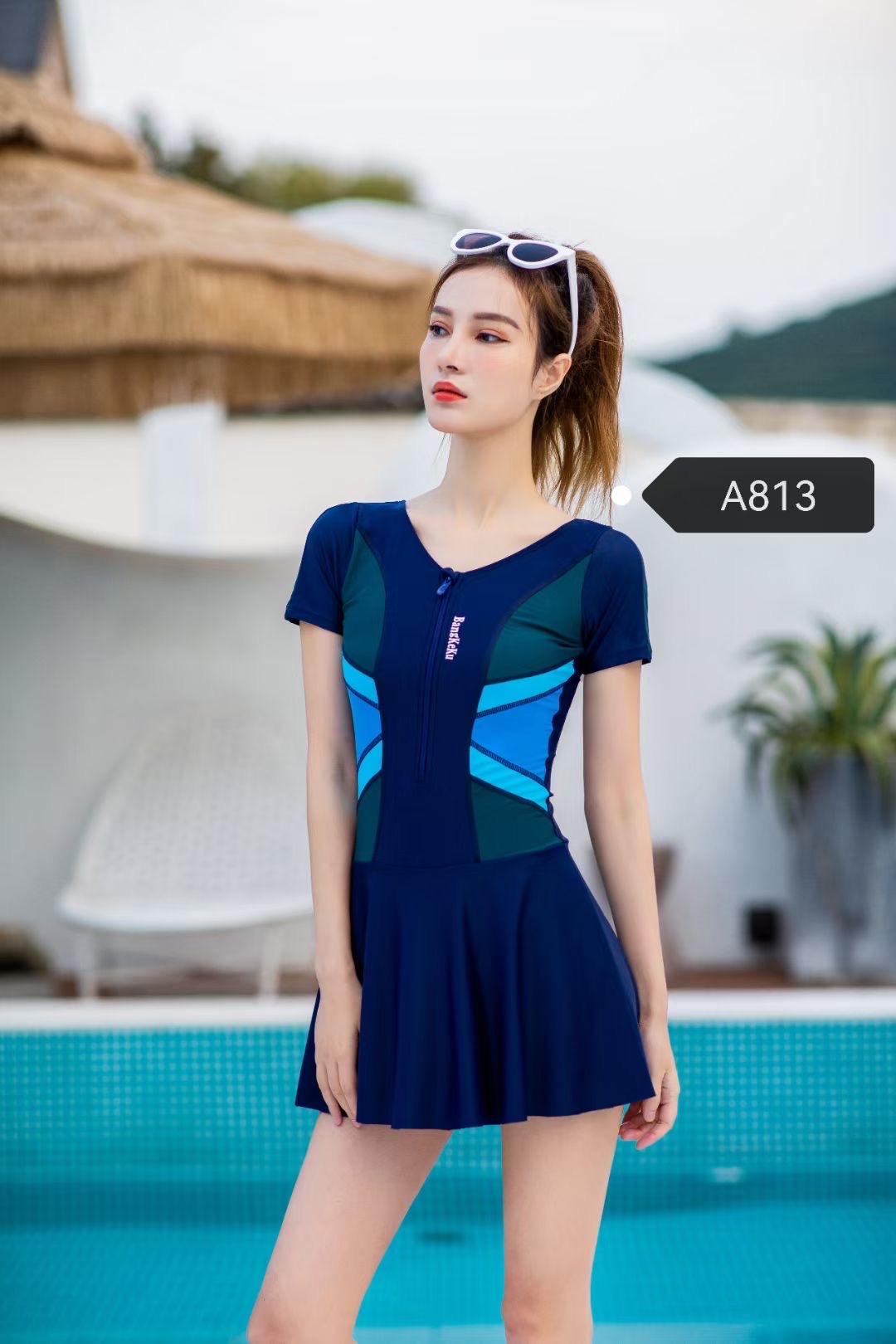 A813 new Gulangyu fashion leisure slimming sports one-piece skirt manufacturers direct wholesale thumbnail
