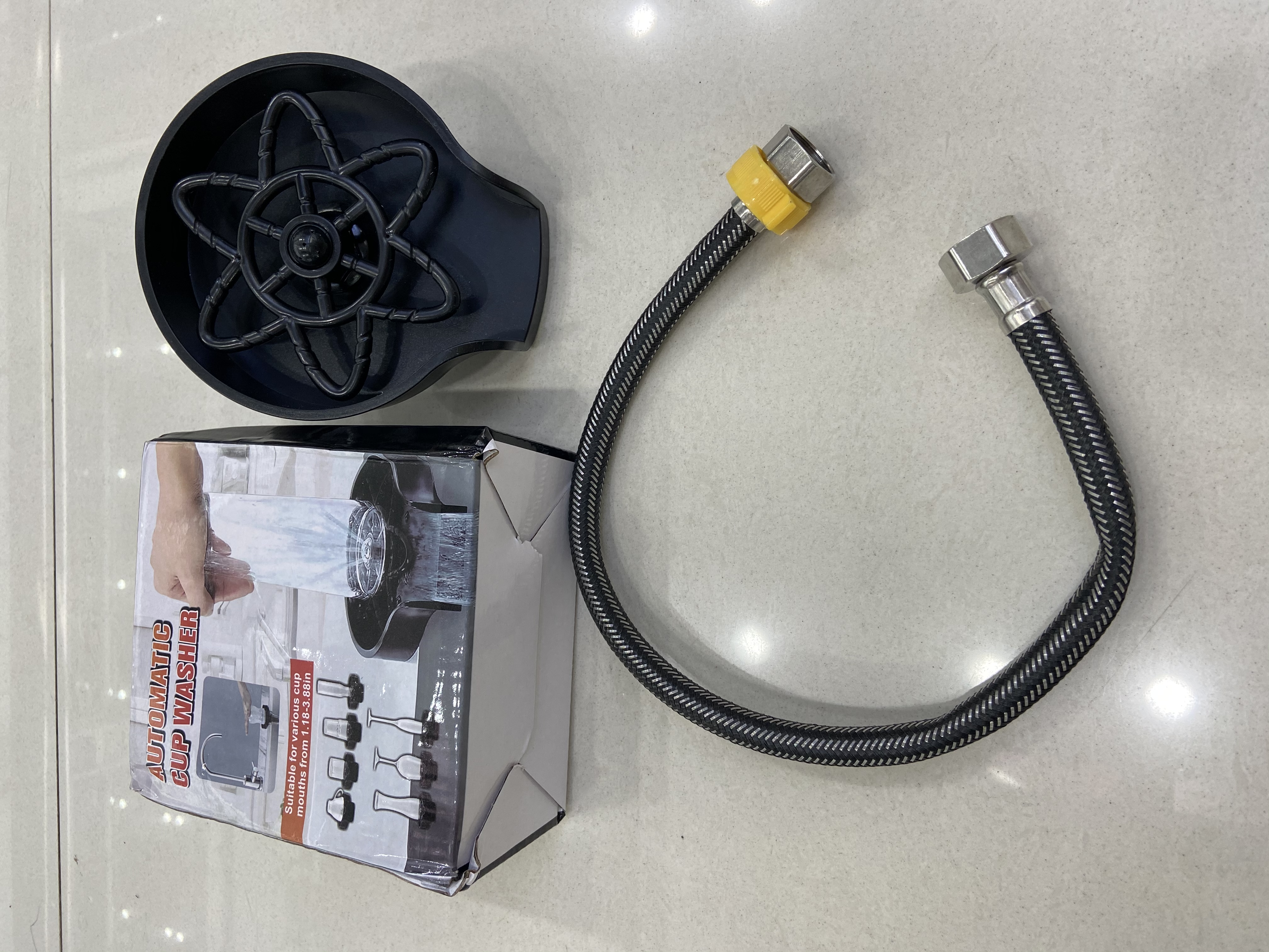 High pressure cup washer