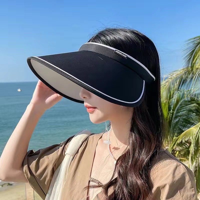 Sunblock Hat Female Summer Uv Protection Outdoor Riding Trip Cover Face Empty Sun Hat Large Overhang Beach Sun Hat details Picture