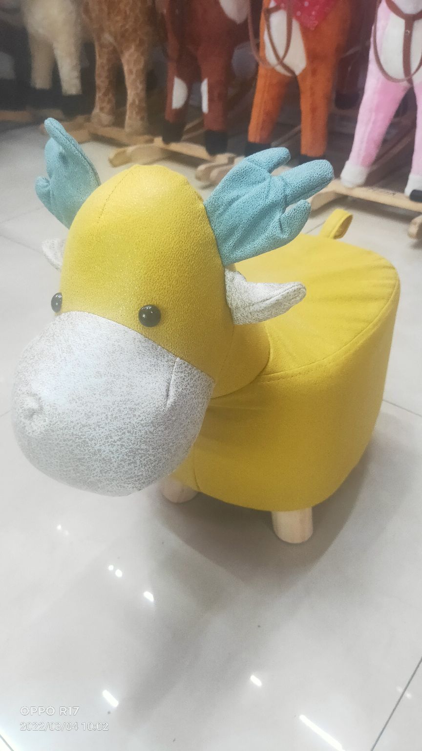 Children and adults small stool cartoon creative home technology cloth bench sofa net celebrity doorway sitting stool cute animal shoe stool thumbnail
