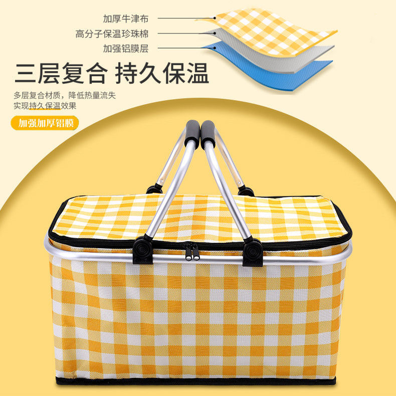 Outdoor Picnic Insulated Basket Picnic Essential Folding Portable Storage Box Takeaway Food Delivery Box Outing Insulated Basket Application Scenario