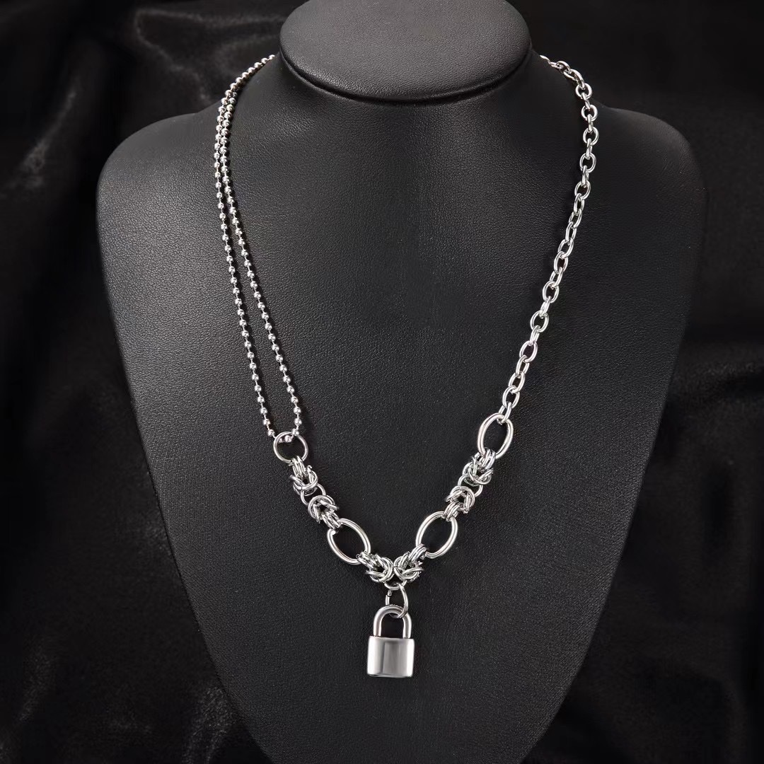 Stainless steel necklace rugged necklace life lock thumbnail