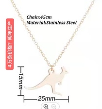 Kangaroo stainless steel new explosive necklace Tiktok live preferred