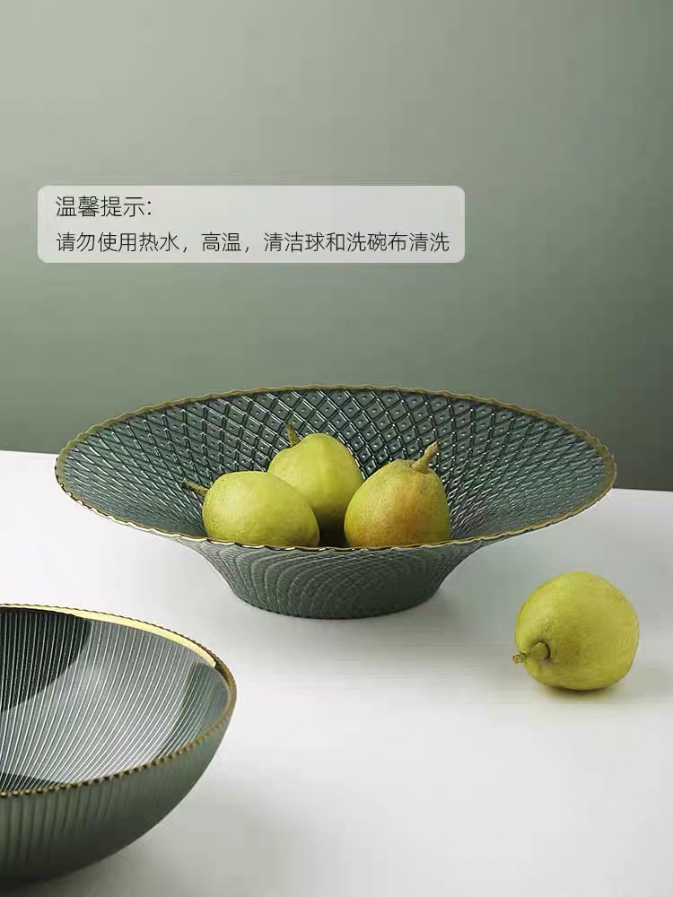 High appearance level Nordic fruit plate living room home tea table net red light luxury wind high-grade crystal glass fruit plate snack plate thumbnail