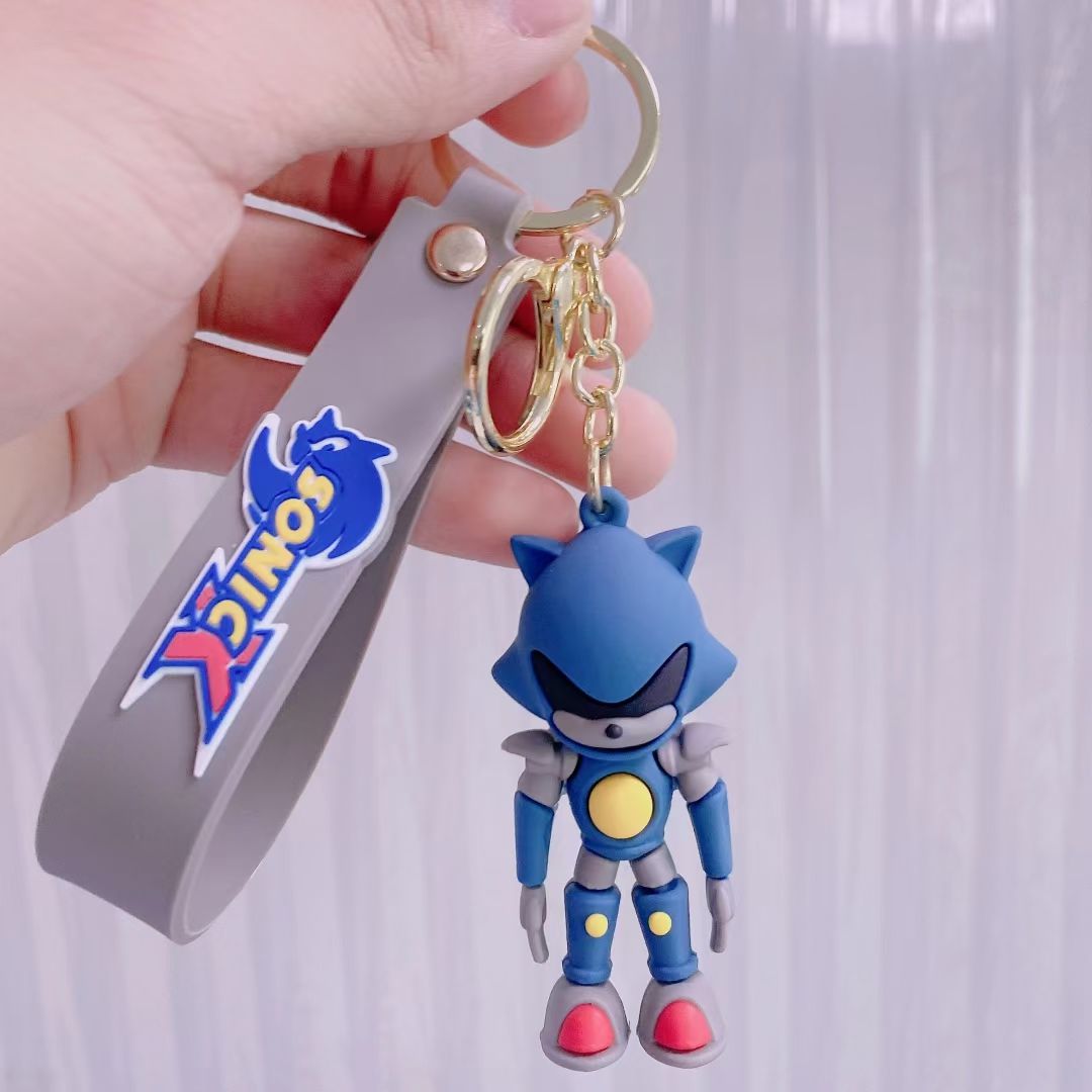 Three-dimensional silicone three-piece set plus string keychain series mixed 5