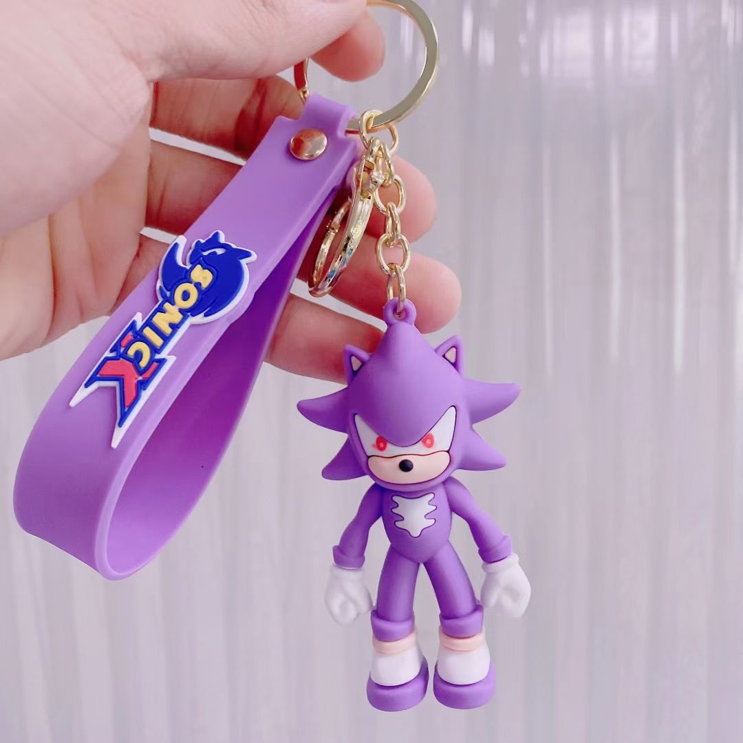 Three-dimensional silicone three-piece set plus string keychain series mixed 2