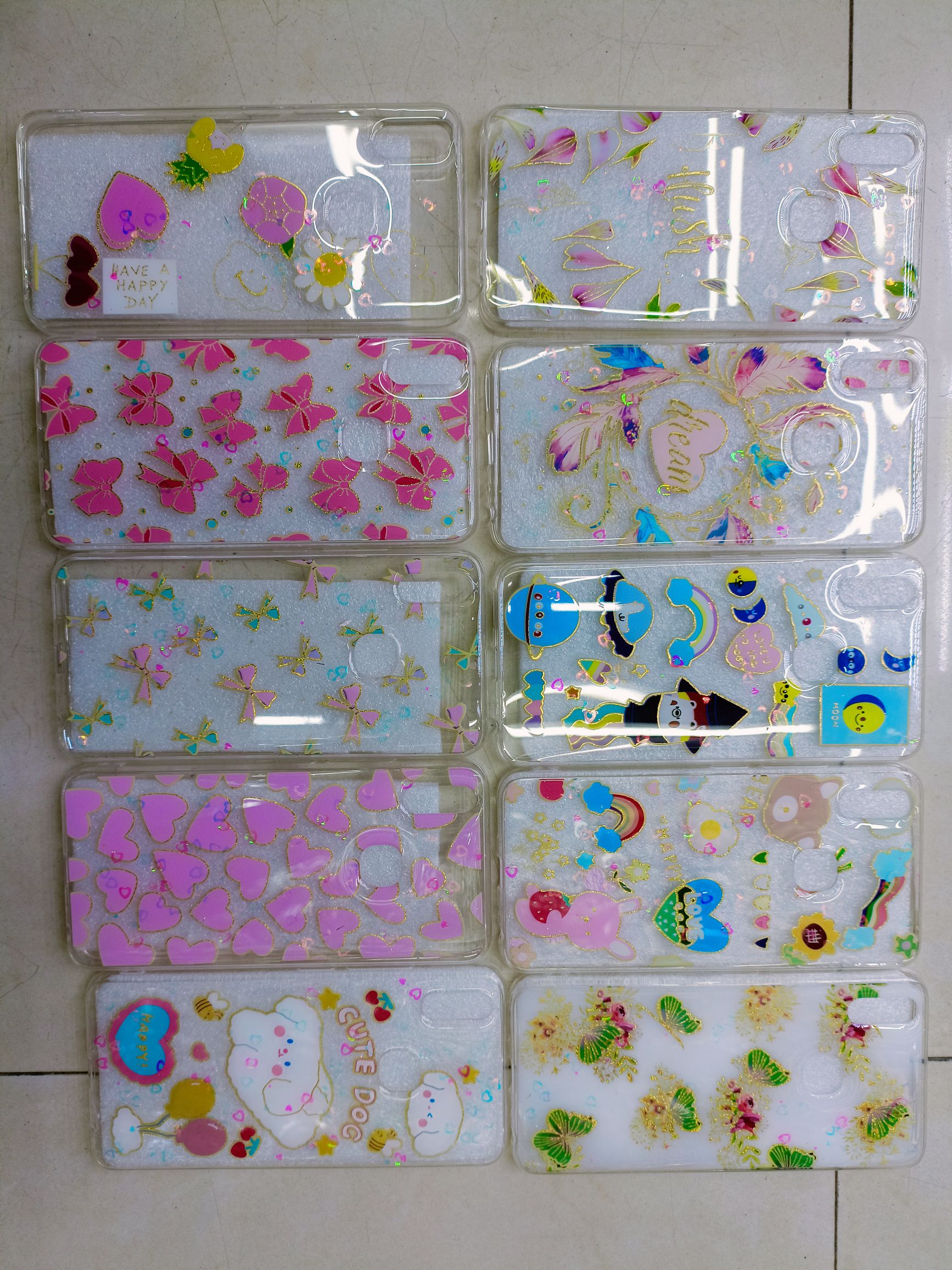 Hot gold drip plastic transparent shell mobile phone case protective case