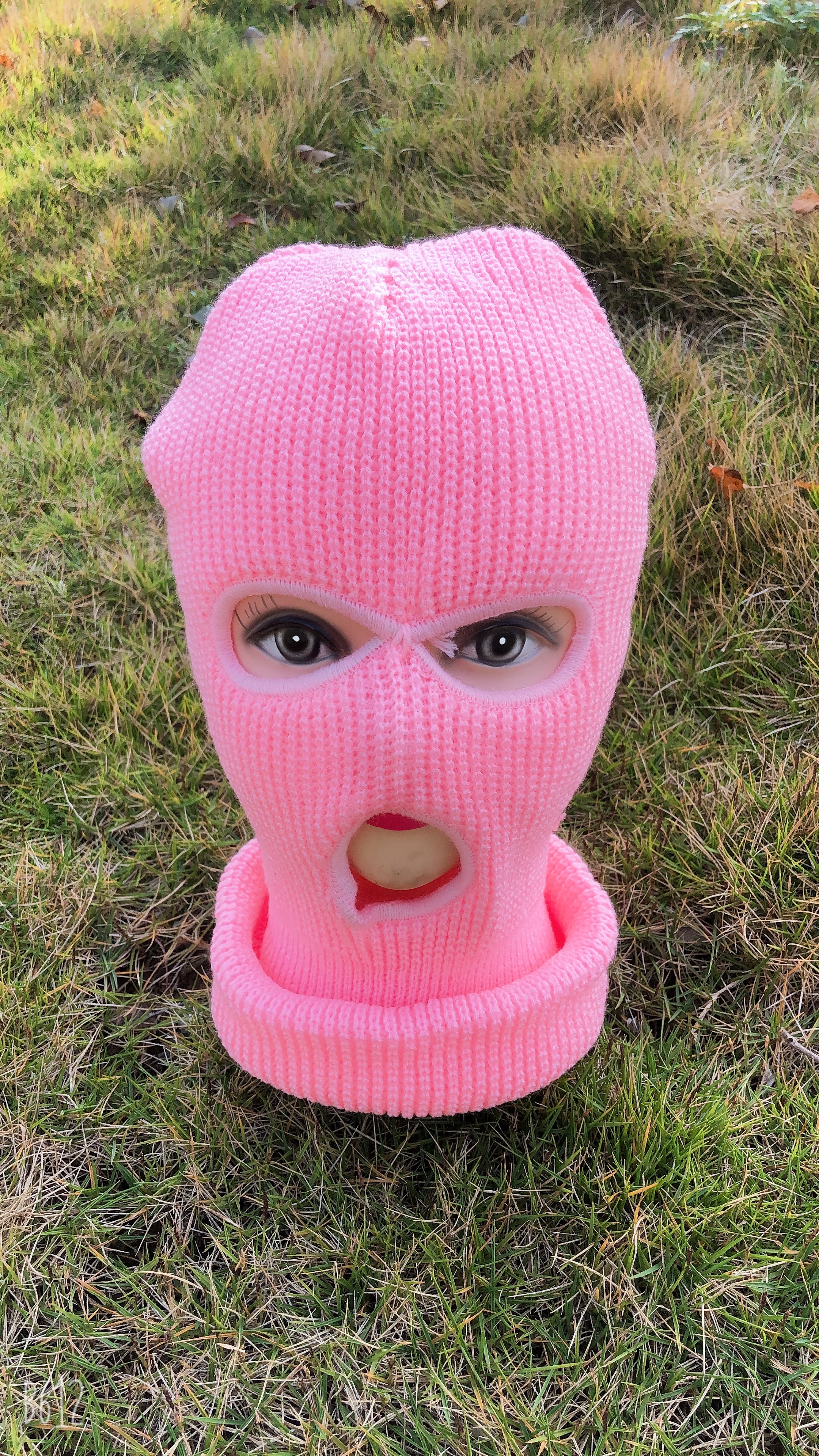 Three-Hole Knitted Woolen Hat For Adults