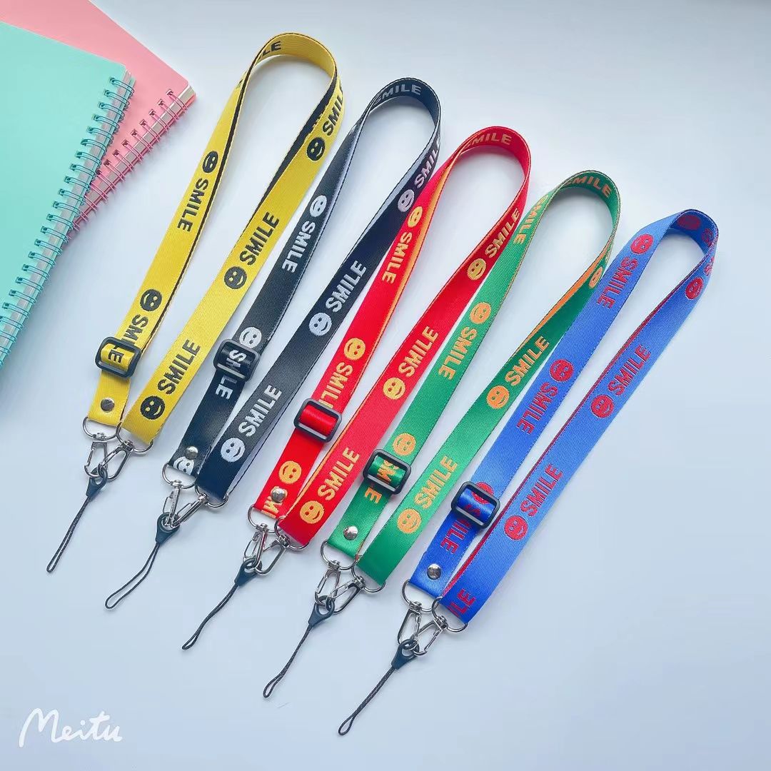 New tide jacquard embroidery logo diagonal cell phone lanyard card mobile phone case general wholesale