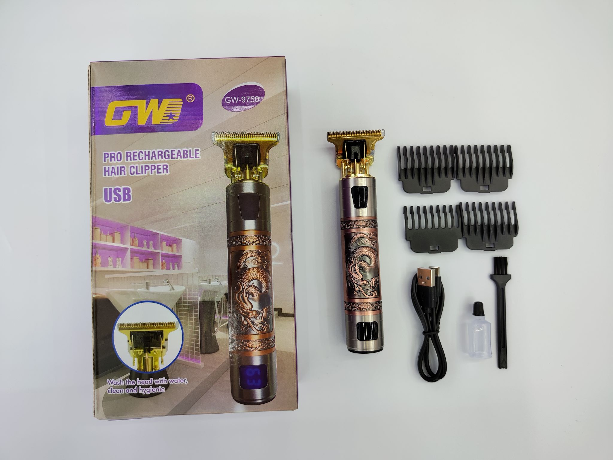 Metal Electric Clippers Cross-Border New Hair Clippers Oil Head Engraving Hair Clippers With Display Hair Clippers Specification drawing