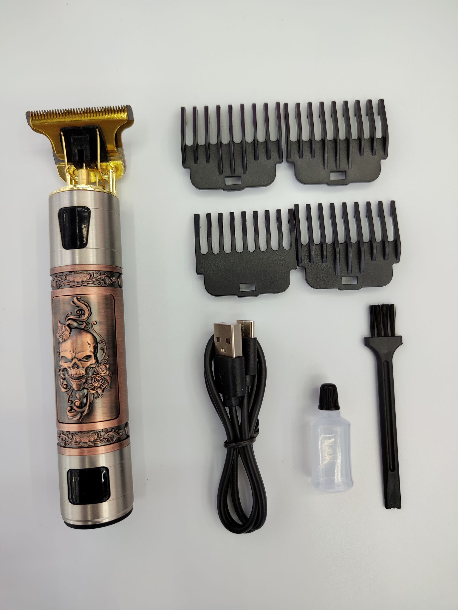 Metal Hair Clippers Skull Pattern Hair Clippers Oil Hair Clippers Carved Hair Clippers Cross-Border New Hair Clippers