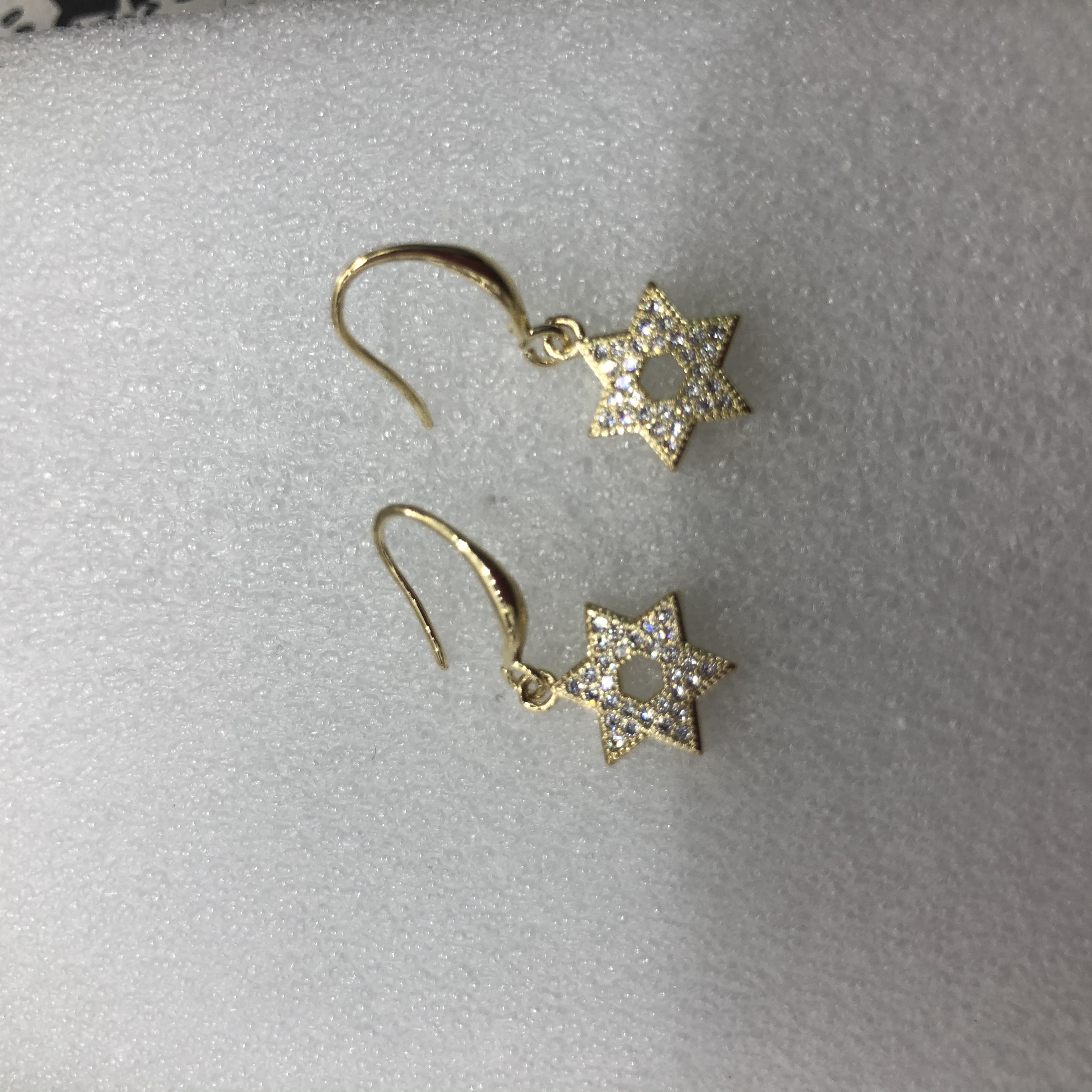 New fashion generous earhook pendant zircon set hexagram Starburst earrings