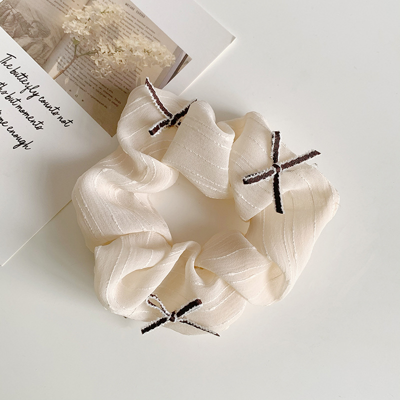 Herben-Style Sweet Little Bow Colon Ring Retro Small Fresh Elegant Temperament With Ponytail Hair Tie 2022 New Model Application Scenario