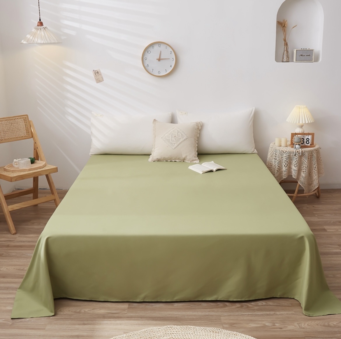 Foreign Trade Domestic Sales Of Bed Linen Simple Plain Color Solid Color Single Sheet Multiple Specifications Can Be Customized details Picture