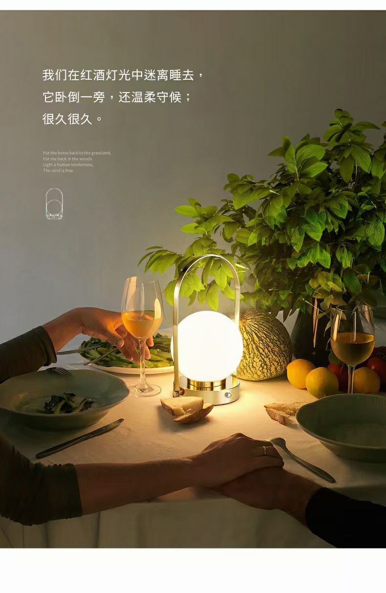 Full copper charging portable small table lamp two-color dimming thumbnail