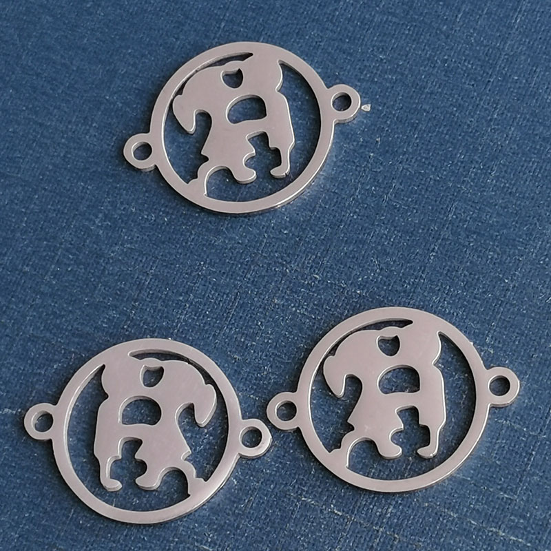 Europe and the United States explosive personality fashion simple couple kissing stainless steel bracelet pendant titanium steel diy jewelry wholesale