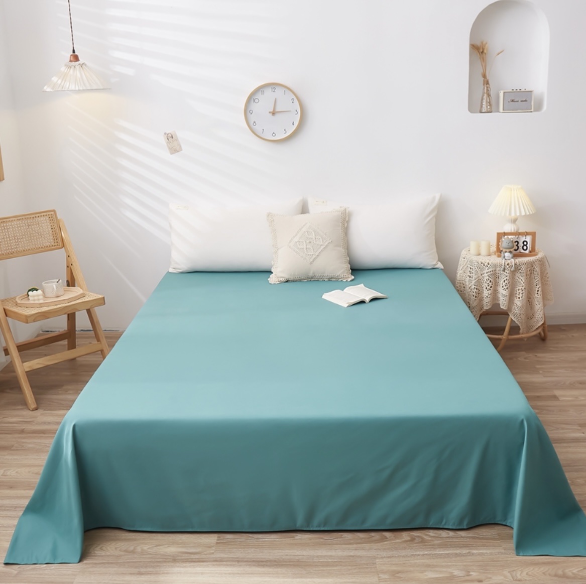 Foreign Trade Domestic Sales Of Bed Linen Simple Plain Color Solid Color Single Sheet Multiple Specifications Can Be Customized