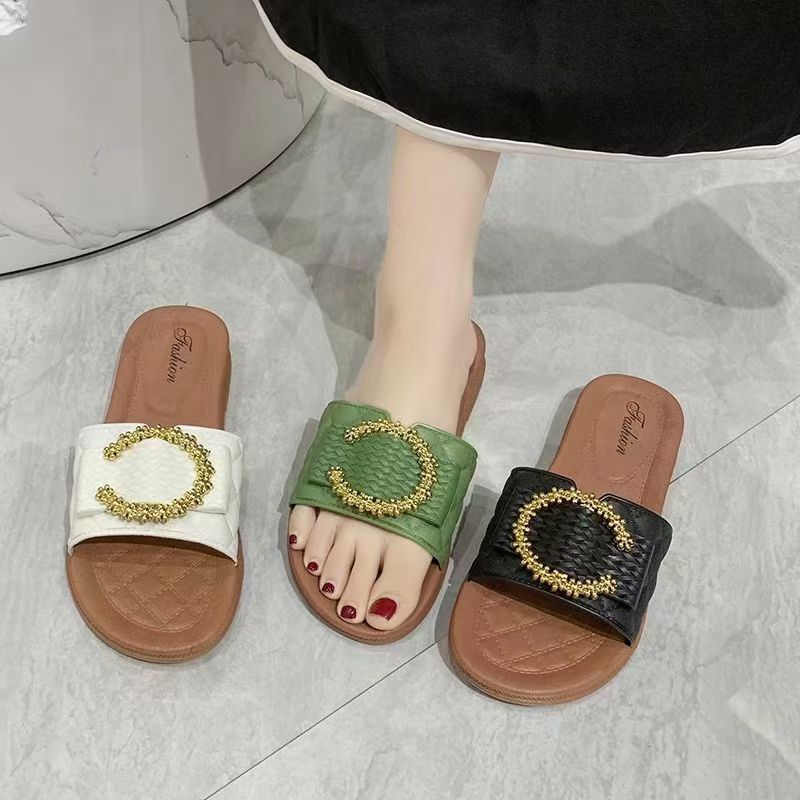 New slippers female summer wear all fashion trend thick sole high heel soft sole non-slip foreign air home slippers