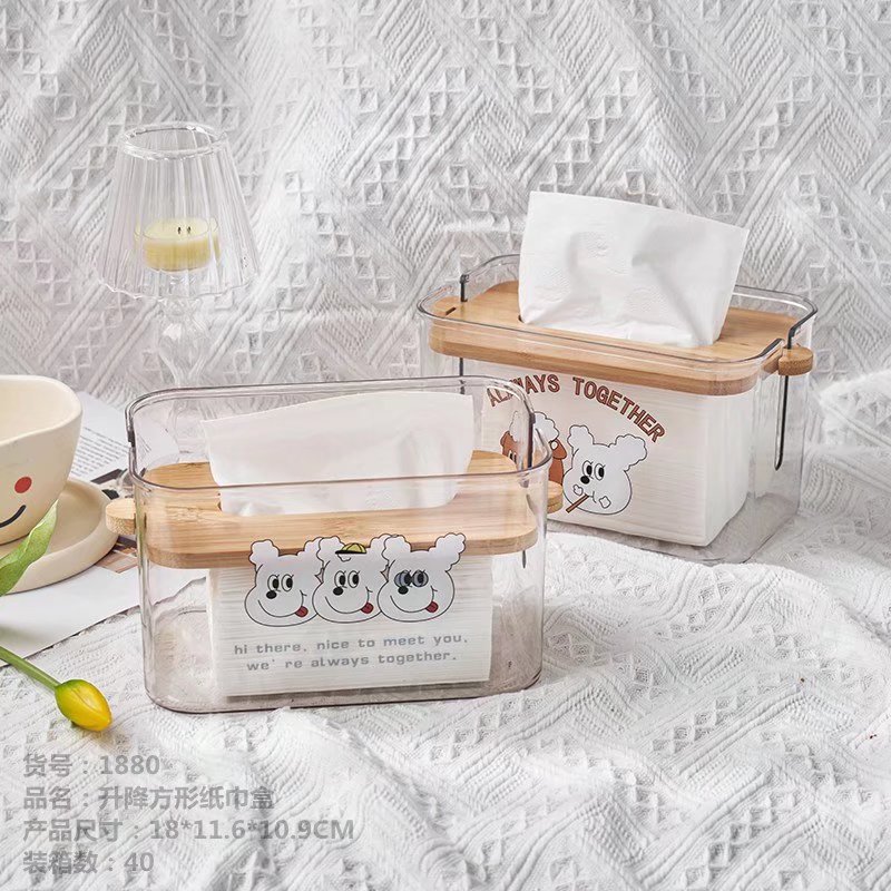 Lift Square Transparent Tissue Box