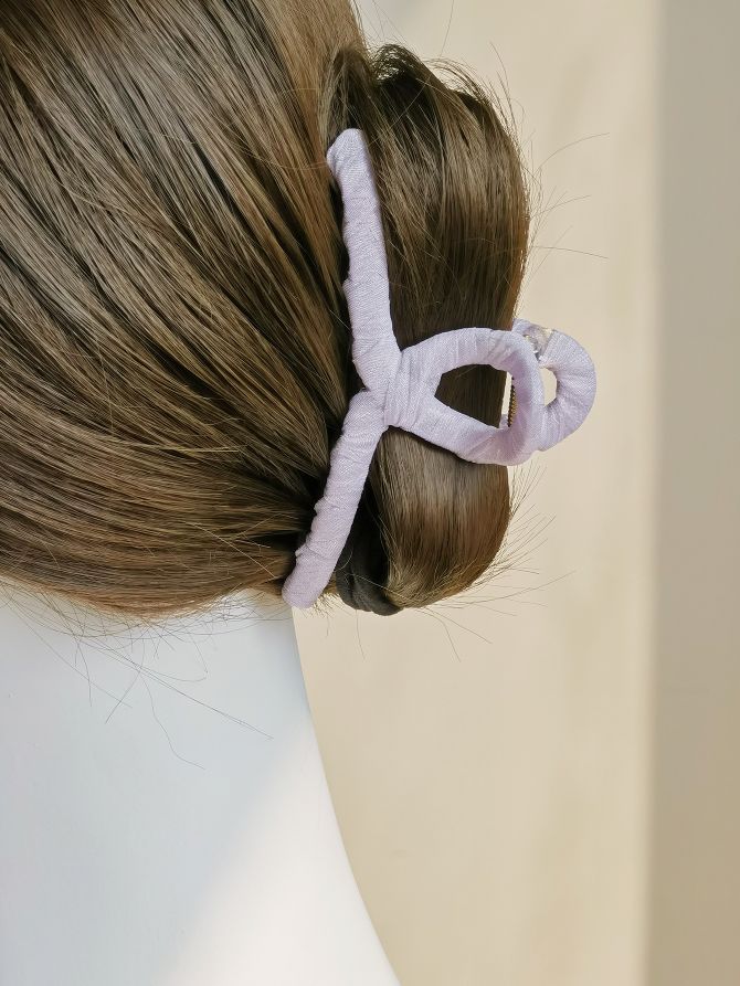 Korean Style Simple Sweet Solid Color Cloth Clip Large Back Head Hair Shark Clip Early Summer Fresh Girl Hair Accessories details Picture