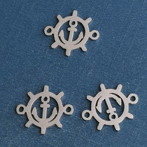 Vintage anchor titanium steel bracelet Hip hop style Pirates of the Caribbean cross chain men's fashion pendant