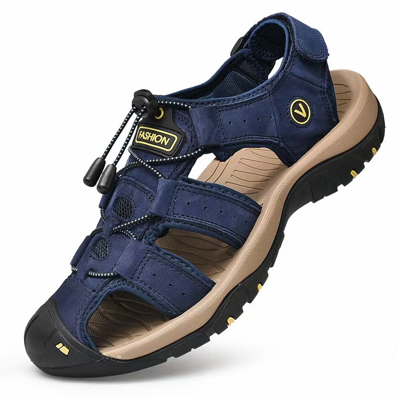 Baotou cowhide sandals beach shoes men's sandals